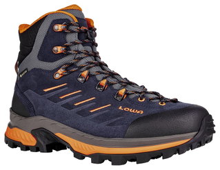 Lowa Hiking Boots Randir Mid GTX (Trekking, Suede Leather, Waterproof) Navy Blue/Flame Men